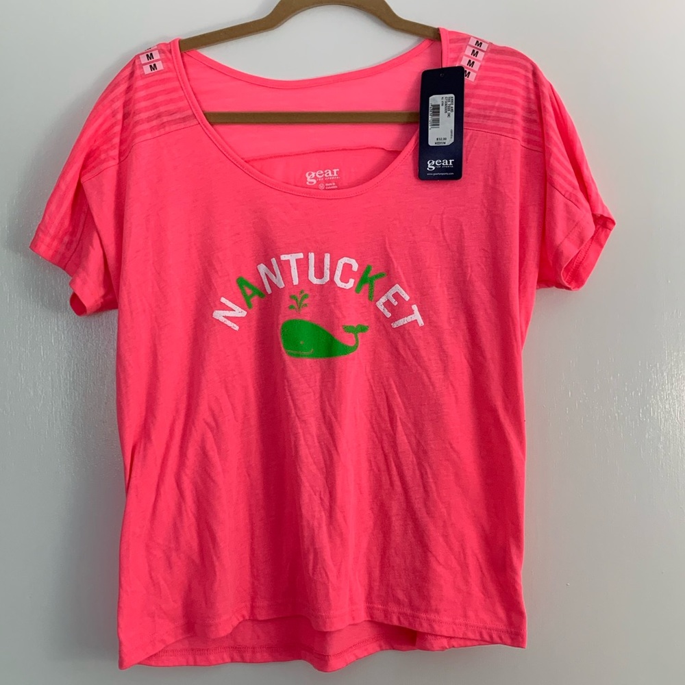 NANTUCKET TEE SHIRT - NWT-Medium- Hot pink - Picture 4 of 5